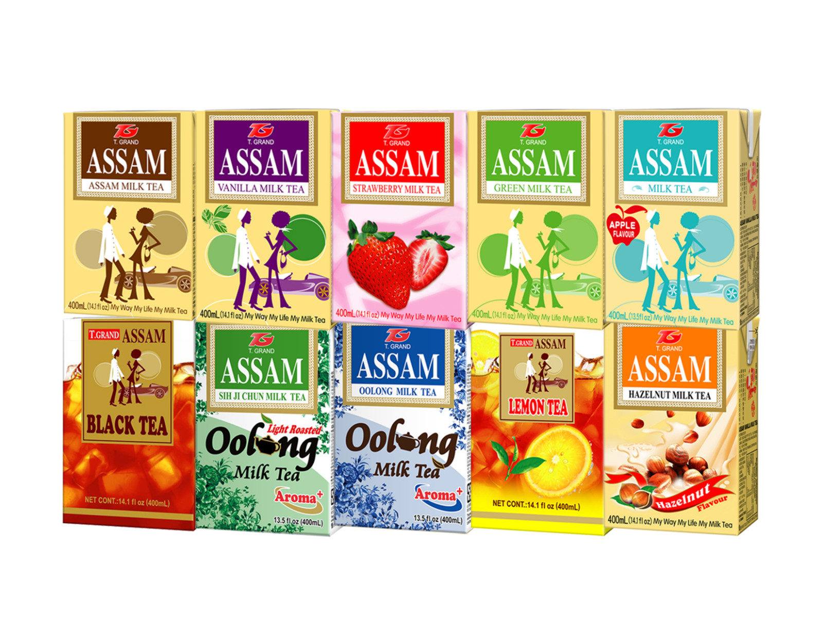 Assam Beverages Black Tea and T. Grand, 13.5 Fl Oz, 24 Count