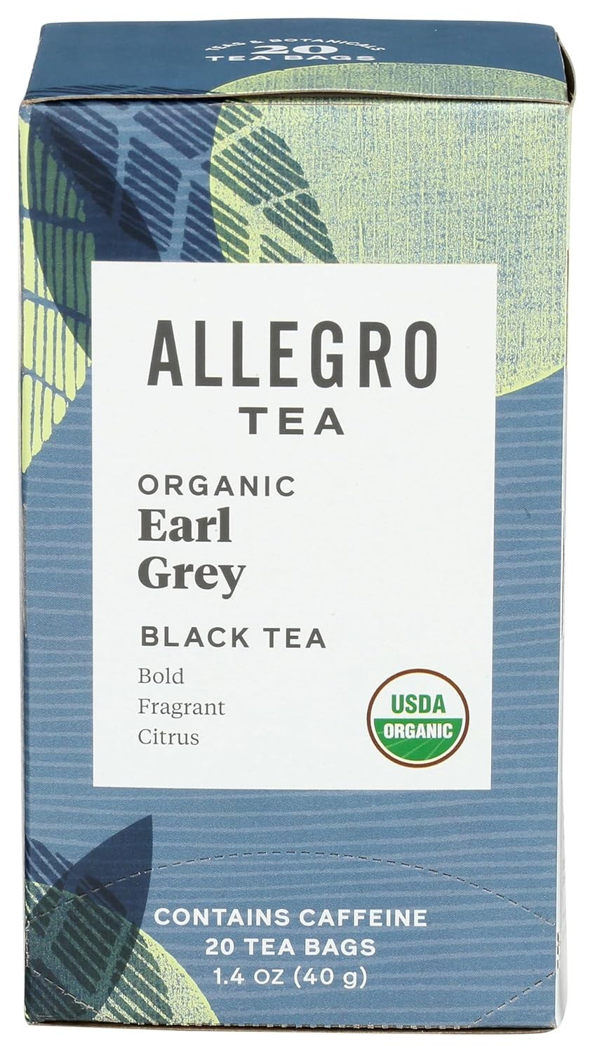 Allergen-Free 20 Count Organic Earl Grey Tea Bags – Perfect for Relaxation
