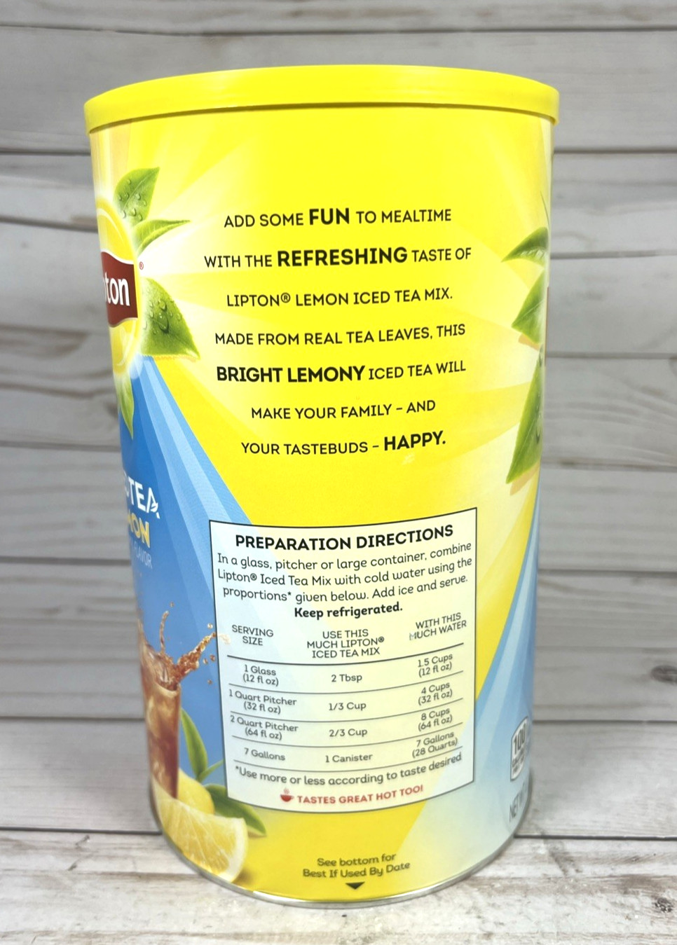 Lipton Sweetened Iced Tea Mix Lemon 28 Quarts Powder 8/2026