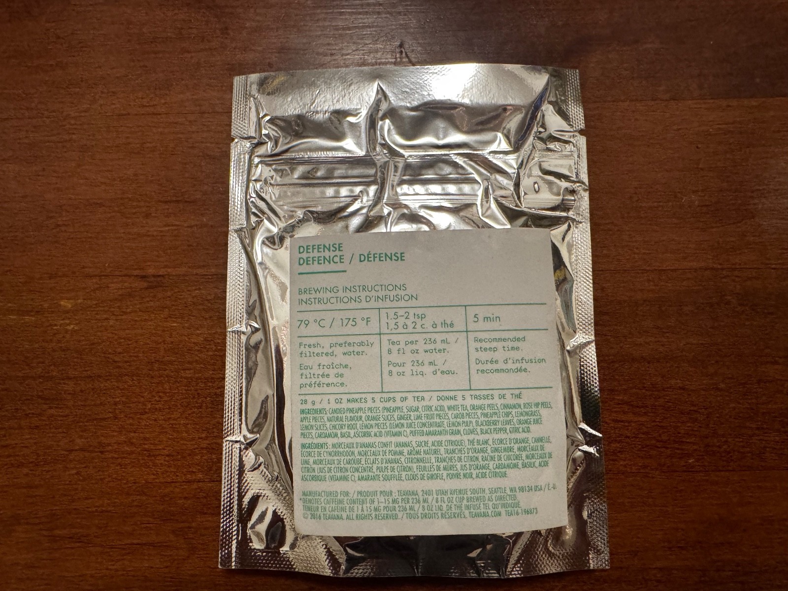 Teavana Tea, Discontinued Loose Leaf, New, Rare! 3 one ounce silver unopened bag