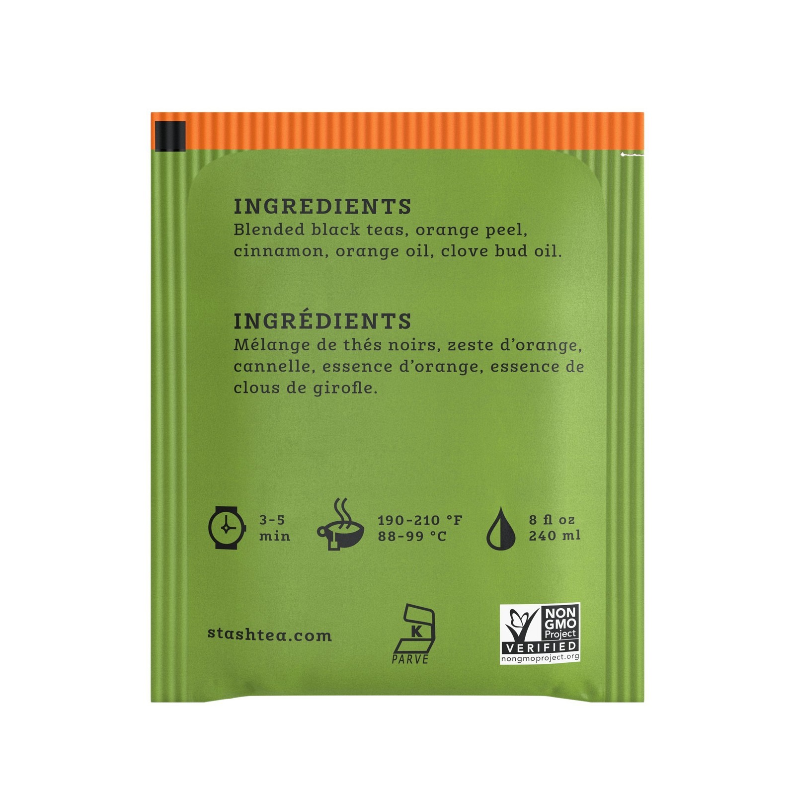 Stash Tea Orange Spice Black Tea, Box of 100 Tea Bags in Foil (Packaging May Va