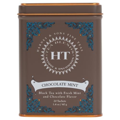 Harney and Sons Chocolate Mint, Flavored Black Tea – 20 20 Count (Pack of 1)