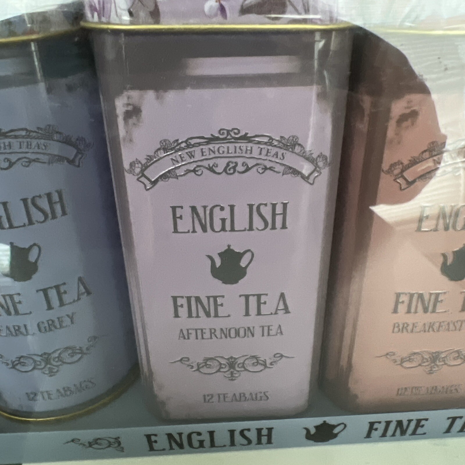 NEW English Fine Tea Gift Set, 6 Tins, 72 Teabags, BB 07/2026 EARLY CHRISTMAS