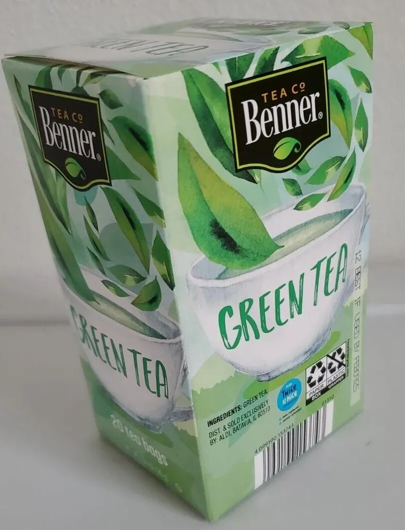 Benner Green Tea 20 bags one box B.B.2/9/2025 Net Wt 1.06oz