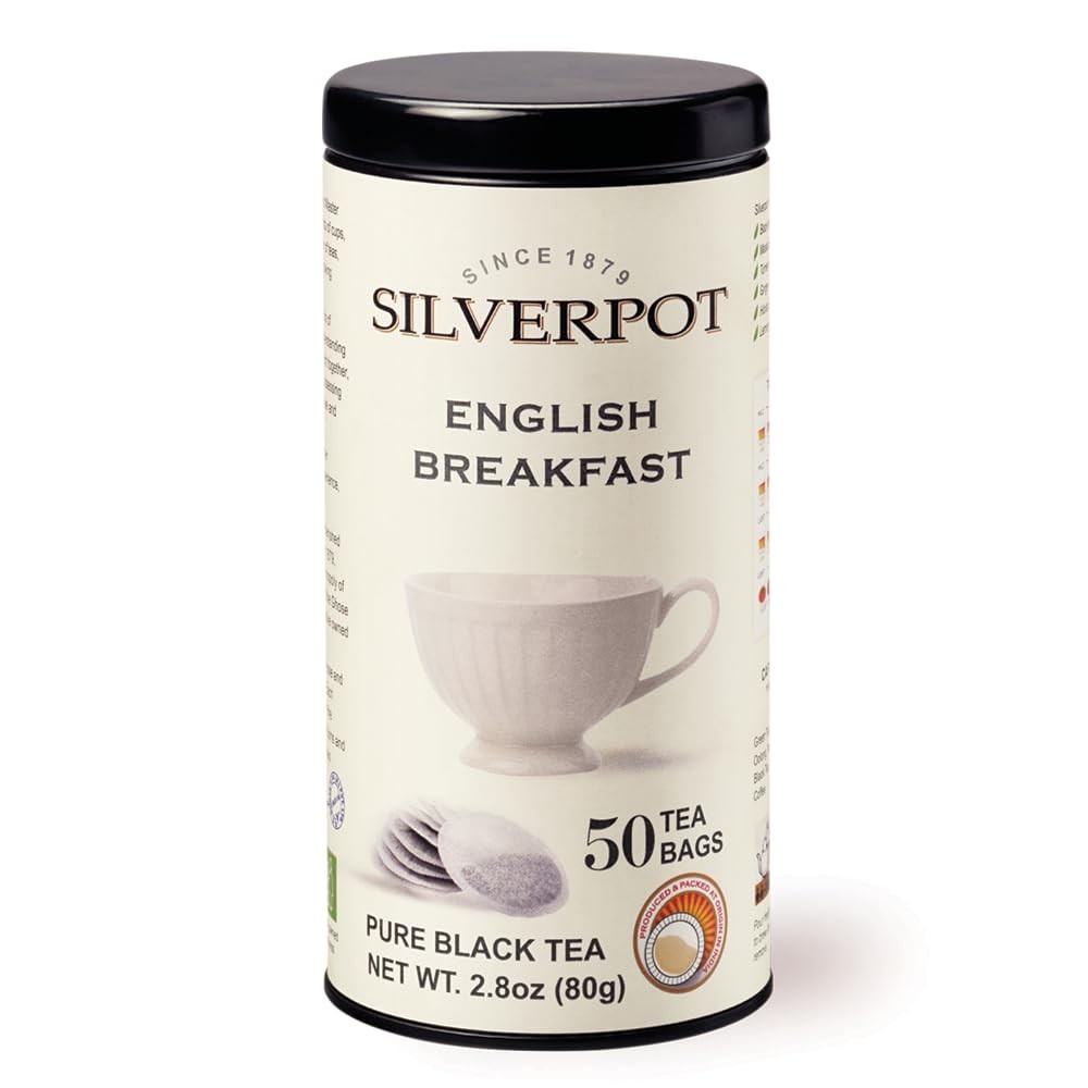 English Breakfast Black Tea 50 Round Bag Farm-Direct Assam Blend Reusable Tin