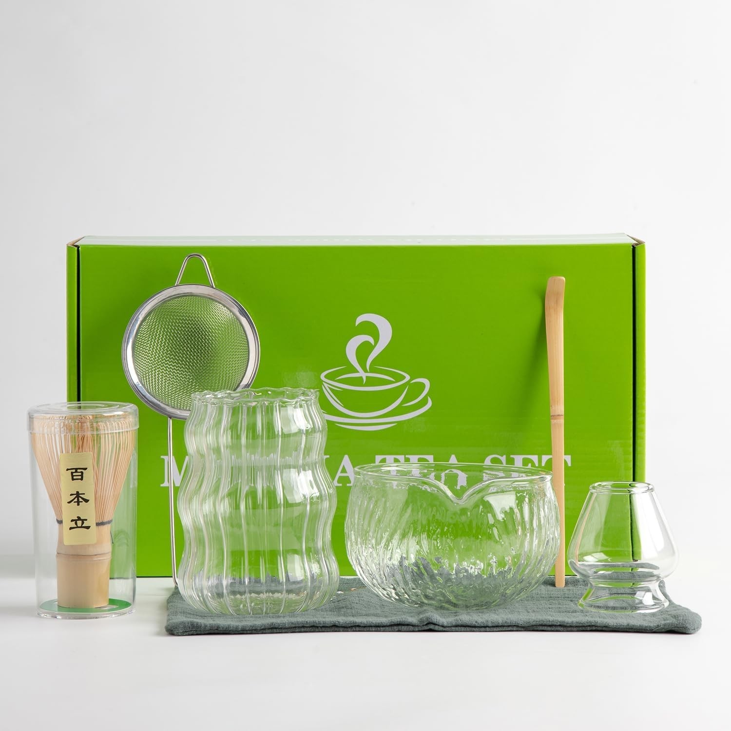7pcs Japanese Matcha Tea Set Matcha Kit With Matcha Bowl with Pouring Spout Ma