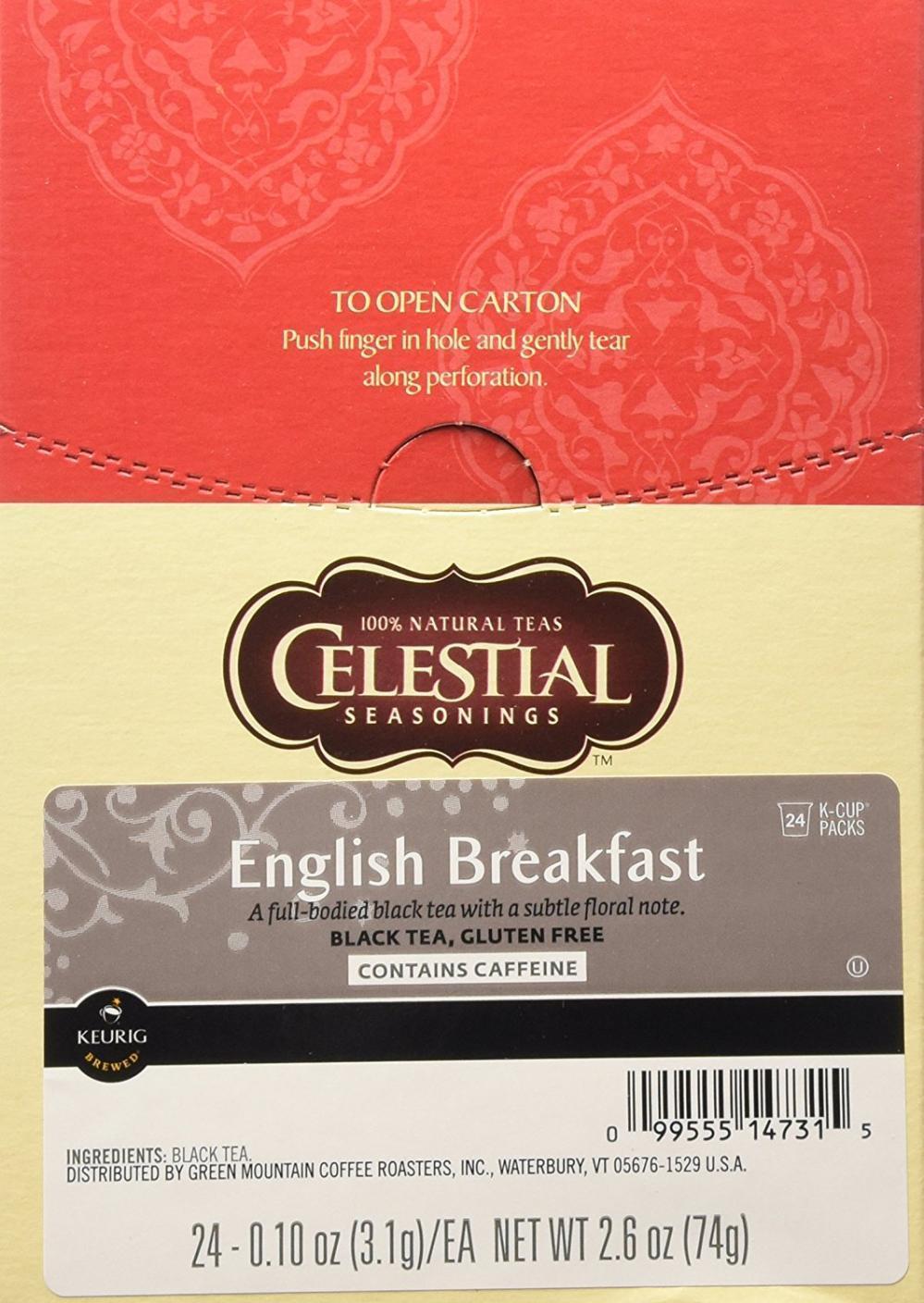 Celestial Seasonings English Breakfast Tea 24 to 144 Keurig K cup Pick Any Size