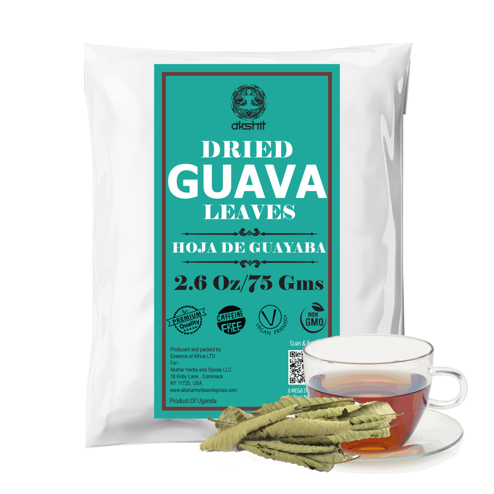 100% Pure Dried Guava Leaves, Hojas de Guayaba Organic, Guava Herbal Tea, 2.60z