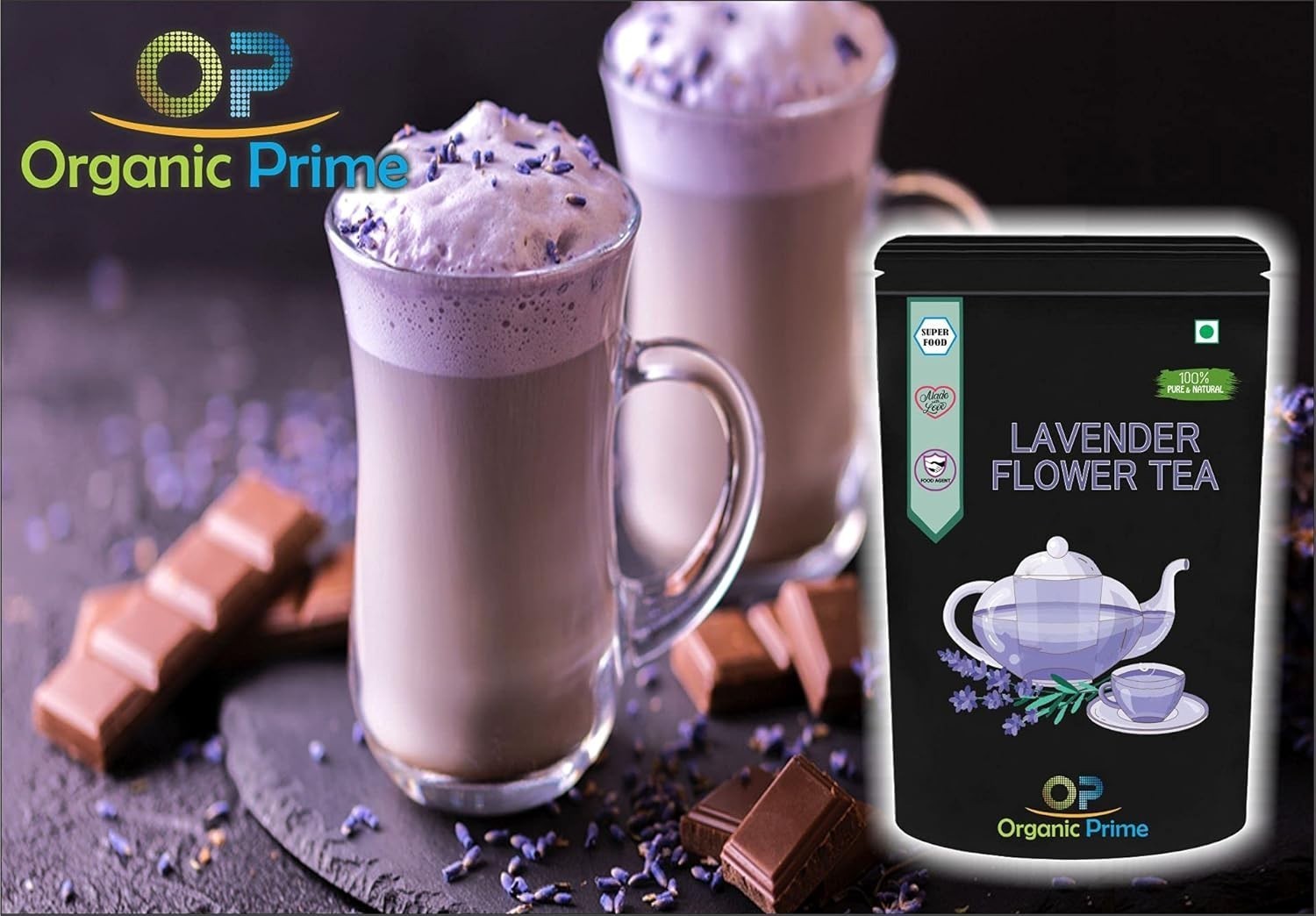 Organic Prime Butterfly Blue Pea, Lemongrass, Jasmine Tea, Lavender 4 x 100 g