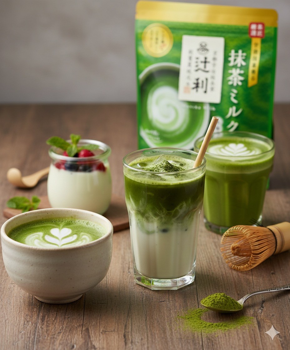 Tsujiri Matcha milk powder-170g (Sweetened)