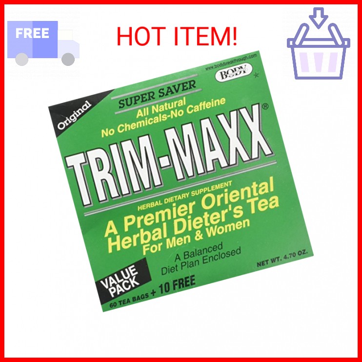 Body Breakthrough Trim Maxx Herbal Dieter’s Tea — 60 Tea Bags + 10 FREE